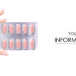 Pill in blister in hand medicine pattern on white background