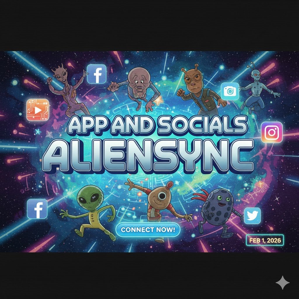 App and Socials Aliensync